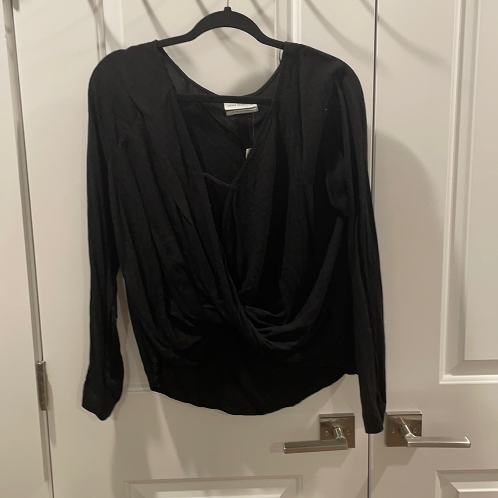 NWT Urban Outfitters black long sleeve blouse